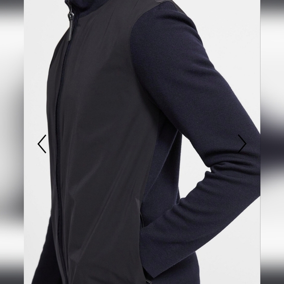 Theory Mens Merino Wool Combo Knit Zip-Up Lightweight Jacket Black/Gray - Sz XL - Picture 3 of 13